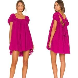 FREE PEOPLE Angele Mini Dress in “Dragonfruit Punch”
